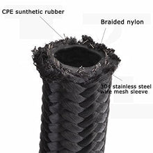 Load image into Gallery viewer, 3/8 6AN 20FT Fuel Line Hose Kit, Nylon Stainless Steel Braided Fuel Line Oil/Gas/Fuel Hose End Fitting Hose with 10PCS Swivel Fuel Hose Fitting Adapter Kit - Black
