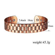 Load image into Gallery viewer, Mens Copper Bracelet 99.9% Pure Copper Magnetic Bracelet with 6 Powerful Magnets for Effective Joint Pain Relief, Arthritis, RSI, Carpal Tunnel
