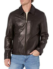 Load image into Gallery viewer, Cole Haan Men's Smooth Lamb Leather Shirt Collar Jacket, Black, Small
