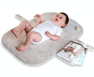 MoBaby Portable Changing Pad, Luxurious Soft-as-Suede Change Clutch, Oeko-TEX Certified, Machine Washable, Chic & Cushioned for Baby, Infant, Newborn, Cream Color