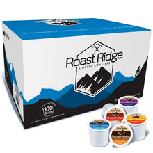 Load image into Gallery viewer, Roast Ridge Single Serve Coffee Pods for Keurig K-Cup Brewers, Variety Pack, Medium Roast, 100 Count (20 each: Blueberry Cobbler, Chocolate Hazelnut, Salted Caramel, Cinnamon Swirl, Chocolate Mocha)
