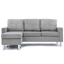 Load image into Gallery viewer, Divano Roma Furniture Modern Sectional, Grey

