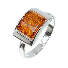 Load image into Gallery viewer, HolidayGiftShops Sterling Silver and Baltic Honey Amber Ring Sunniva- Size 8
