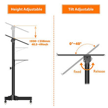 Load image into Gallery viewer, 1home Steel Mobile Stand Up Desk Ajustable Laptop Workstation Muti-Purpose Rolling Podium Lectern with Wheels Laptop Workstation Desk with Storage Tray Black
