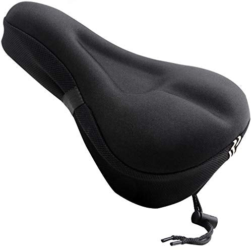 Mountain Bike Seat Cushion Cover Extra Soft Gel Bicycle Seat Cover, Soft Silicone Padded Bike Saddle Cover, Anti-Slip Bicycle Seat Cushion Spinning with Waterpoof&Dust Resistant Cover Outdoor Cycling