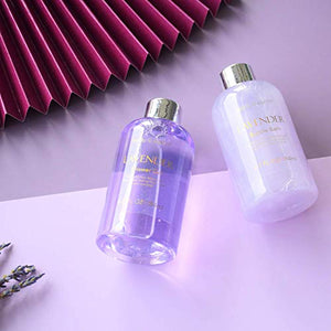 Bath and Body Gift Set - Luxurious 6 Pcs Bath Kit for Women, Body & Earth Spa Set with Lavender Scent - Bubble Bath, Shower Gel, Hand & Face Cream, Body Lotion, Perfect Gift Box for Women