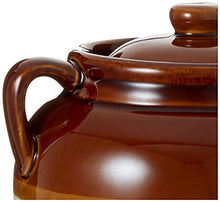 Load image into Gallery viewer, R&amp;M International Traditional Style 4.5-Quart Large Ceramic Bean Pot with Lid, Brown
