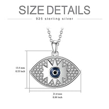 Load image into Gallery viewer, YAFEINI Evil Eye Necklace Sterling Silver Blue Eye Lucky Amulet Pendant White Gold Plated Cubic Zirconia Evil Eye Jewelry Gift for Women
