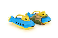 Load image into Gallery viewer, Green Toys Submarine in Yellow &amp; blue - BPA Free, Phthalate Free, Bath Toy with Spinning Rear Propeller. Safe Toys for Toddlers, Babies
