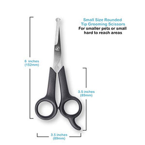 Pets First #1 Pet Grooming Scissors Body & Facial Trimmer Durable Stainless Steel Blades. Rounded Tips Shears for Long Medium Short Thick Wiry Curly Hair. Lightweight Cutter for Dogs & Cats. Set of 2