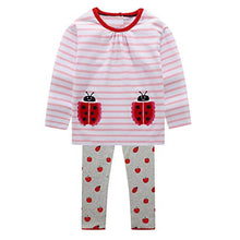 Load image into Gallery viewer, Toddler Girls Long Sleeve Outfit Set Cute Cartoon Applique Applique Clothing Set
