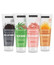 Load image into Gallery viewer, Freeman Beauty Exotic Blends Face Mask Variety Set with Clay, Peel-Off, Gel + Cream Facial Masks, Skin Care for Women, 4pk Tubes
