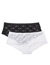 Load image into Gallery viewer, Iris &amp; Lilly Women's Lace Hipster Underwear, Pack of 2, Black/White, Small
