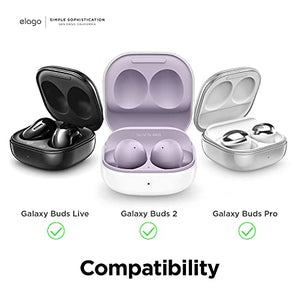 elago Armor Case Compatible with Samsung Galaxy Buds 2 Case (2021) / Galaxy Buds Pro Case (2021) / Galaxy Buds Live Case (2020) [US Patent Registered] [Black]