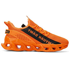 Load image into Gallery viewer, Damyuan Mens Running Tennis Shoes Athletic Gym Walking Workout Sports Fashion Sneakers Blade Shoes Zipper Design Slip-on Comfortable A79 (9.5 Men, Orange)
