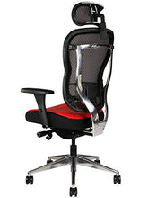 Load image into Gallery viewer, Oak Hollow Furniture Aloria Series Office Chair Ergonomic Executive Computer Chair with Headrest, Genuine Leather Seat Cushion, Mesh Back, Adjustable Lumbar Support Swivel and Tilt High-Back (Red)
