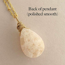 Load image into Gallery viewer, Peach Champagne Druzy Quartz Gemstone Geode Pendant Necklace 14k Gold Filled 18 inch Chain
