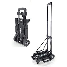 Load image into Gallery viewer, Folding Hand Truck Iron Tube Pull Rod Folding Cart Foldable Trolley with Wheels Utility Portable Lightweight Expandable Large Chassis Foldable into Backpack

