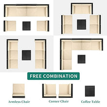 Load image into Gallery viewer, YITAHOME 7 Pieces Outdoor Conversation Set Patio Sectional Sofa PE Rattan Wicker Furniture Set Backyard Couch with Table &amp; Cushions for Porch Lawn Garden (Black)

