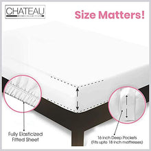 Load image into Gallery viewer, CHATEAU HOME COLLECTION 100% Egyptian Cotton Sheets King Size, 800 Thread Count White 4 Piece Sheet Set, Solid Sateen Weave, 16&quot; Deep Pocket (Fits Upto 18&quot; Mattress), Long Staple Cotton Bedsheet Set
