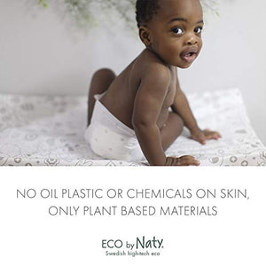 Eco by Naty Baby Diapers, Newborn, 100 Ct, Plant-based with 0% Oil Plastic on Skin, One Month Supply