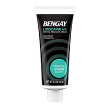 Load image into Gallery viewer, Bengay Pain Relieving Lidocaine Cream, Non-Greasy Topical Analgesic Cream with The Maximum Strength Numbing Relief of 4% Lidocaine HCl, Pleasant and Soothing Tropical Jasmine Scent, 3 oz
