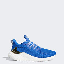 Load image into Gallery viewer, adidas Men's Alphaboost Running Shoe, Blue/Gold Metallic/White, 11.5 M US

