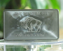 Load image into Gallery viewer, 1 oz One Troy Ounce USA American Buffalo .999 Fine Titanium Bullion Bar Ti Element
