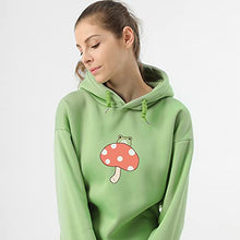 Load image into Gallery viewer, KEEVICI Women Cute Frog Sweatshirt Kawaii Mushroom Hoodie for Teen Girls Aesthetic Cottagecore Clothes Feminino Hoodies (Green,L,Large)
