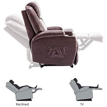 Load image into Gallery viewer, Mcombo Electric Power Recliner Chair Sofa with Massage and Heat for Living Room, 2 Positions, 2 Side Pockets and Cup Holders, Faux Leather 7050 (Dark Brown)
