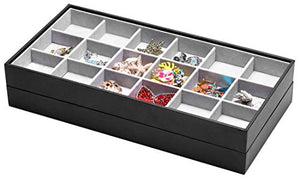 Magic Stackable Jewelry Trays Closet Dresser Drawer Organizer for Accessories, Gadgets & Cosmetics, Storage Display Showcase Holder Box, Set of 5
