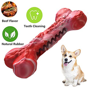 Dog Chew Toys for Aggressive Chewers, Durable Rubber Dog Bones Chew Toys, Interactive Tough Dog Toys for Large Medium Small Dog, Indestructible Dog Toy for Cleaning Teeth and Training (Medium)