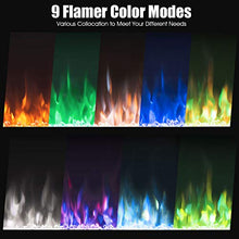 Load image into Gallery viewer, Tangkula 36&quot; Electric Fireplace, in-Wall Recessed and Wall Mounted 750 W / 1500 W Fireplace Heater, Touch Screen Control Panel, 9 Flamer Color, Temperature Control &amp; Timer Crystal Heater (36 inches)
