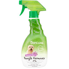 Load image into Gallery viewer, TropiClean Sweet Pea Tangle Remover Spray for Pets, 16oz - Made in USA - Dog Detangler and Dematting Spray - Naturally Derived Ingredients - No-Rinse Formula - Alcohol Free - Paraben Free - Dye Free
