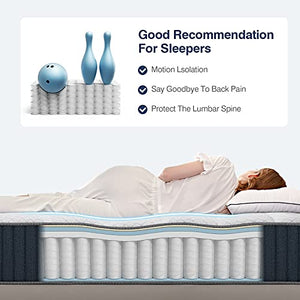 Queen Mattress,Avenco Queen Size Mattress,10 Inch Hybrid Queen Mattress in a Box,Innerspring and Comfortable Foam,Back Pain Relief, CertiPUR-US, 10 Years Support