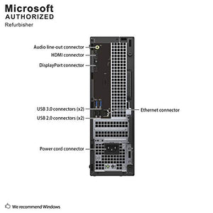 Dell Optiplex 3050 SFF Desktop Computer PC, Intel Quad Core i5-6500 up to 3.6GHz, 16GB DDR4, 256GB SSD, WiFi, DVDRW, 4K Support, DP, HDMI,Windows 10 Pro 64 Bit English/Spanish/French(Renewed)