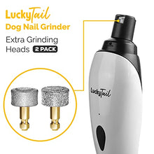 Load image into Gallery viewer, LuckyTail Dog Nail Grinder Replaceable Extra Hard &amp; Super Soft Grinding Heads – Diamond Tips for Professional Pet Claw Trimmer and Grooming Tool Kit – (Pack of 2)
