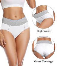 Load image into Gallery viewer, wirarpa Women's Cotton Underwear High Waist Briefs Ladies Soft Breathable Panties Full Coverage Underpants White 5 Pack Small
