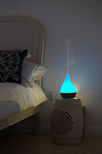 Load image into Gallery viewer, XBrand Bamboo/Glass Aromatherapy Essential Oil Diffuser &amp; Color Changing Mist Humidifier, 10 Inch Tall, Brown &amp; White

