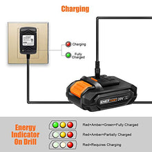 Load image into Gallery viewer, EnerTwist 20V Max Cordless Drill, 3/8 Inch Power Drill Set with Lithium Ion Battery and Charger, Variable Speed, 19 Positions and 28-Pieces Drill/Driver Accessories Kit, ET-CD-20
