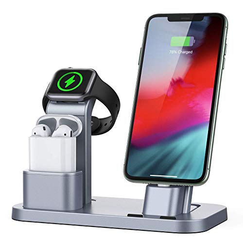 Conido Charging Station for Apple Products, 3 in 1 Charging Dock for Apple Watch SE 6 5 4 3 2 1, Charging Stand for AirPods 1 2 iPhone SE New 11 Pro Max XR XS Max X 8 Plus 7 Plus 6S Plus 5 5S SE 5C