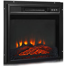 Load image into Gallery viewer, Tangkula 18" Electric Fireplace Heater, Freestanding &amp; Recessed 1400 W Electric Stove Heater w/Adjustable LED Flame, Fireplace Insert w/Remote Control, Safer Plug and Sensor

