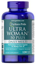Load image into Gallery viewer, Puritan's Pride Ultra Woman 50 Plus Multivitamin Caplets with Zinc, 120 Count, White

