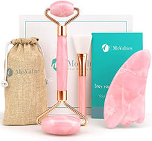 Load image into Gallery viewer, Original Jade Roller &amp; Gua Sha Facial Tools, Jade Roller for Face - Face Roller, Natural Rose Quartz Roller - Face Massager, Facial Roller for Skin Care, Body, Eyes, Neck - Tones, Firms, Depuff
