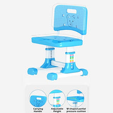 Load image into Gallery viewer, Pstarts Kids Desk and Chair Set, Height Adjustable Child Table and Chair Set, Home School Use Anti-Reflective Children Study Table with LED Light/Reading Board/Pull-Out Drawer
