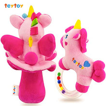Load image into Gallery viewer, teytoy 2pcs Soft Baby Rattles, Pink Horse &amp; Angel Pig Baby Girl Toy 3 6 9 12 Month Baby Shower

