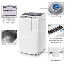 Load image into Gallery viewer, Giantex Full-Automatic Washing Machine Portable Compact 1.34 Cu.ft Laundry Washer Spin with Drain Pump, 10 programs 8 Water Level Selections with LED Display 9.92 Lbs Capacity
