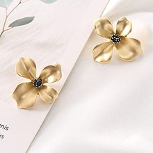 Load image into Gallery viewer, 14K Gold Plated Fashion Metal Flower Petals Simple Personality Trend luxury flower with S925 Silver Needle for Women Girl Gifts Valentines/Birthday/Anniversary/Mother’s Day
