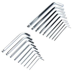 Allen Wrench Set (36 Pack - Metric & SAE Wrenches) Hex Key with Ball End & Short Arm