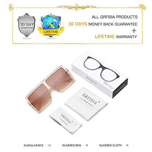 Load image into Gallery viewer, GRFISIA Square Oversized Sunglasses for Women Men Flat Top Fashion Shades (clear orange/tea lens, 2.56)
